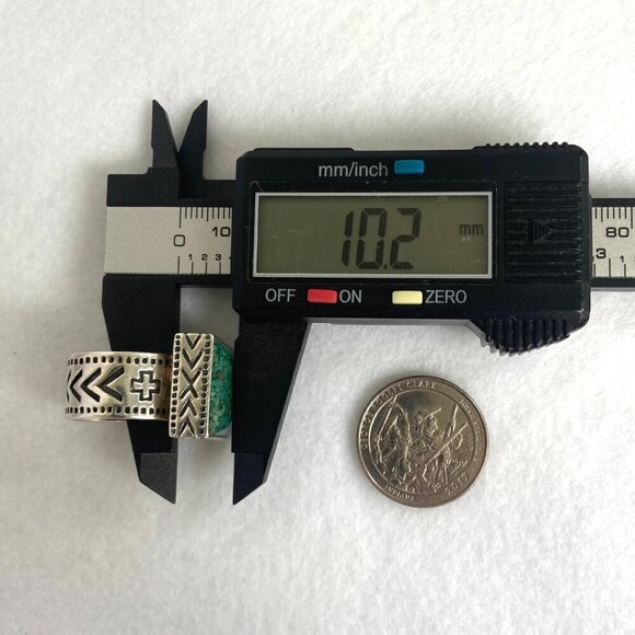 Retired Silpada Sterling Silver 925 Heavy Crushed Turquoise Stamped Ring Sz 7.5 - Picture 15 of 16